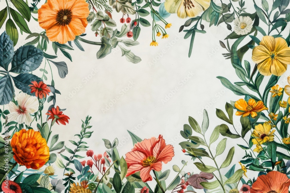 Sticker Floral Border Design