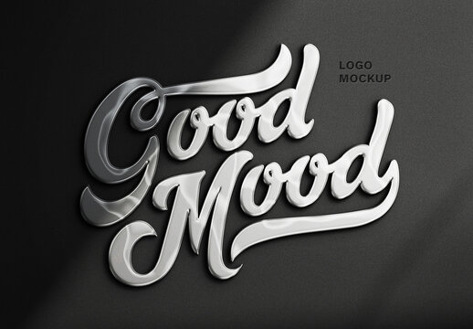 Polished Glossy Glass Logo Mockup