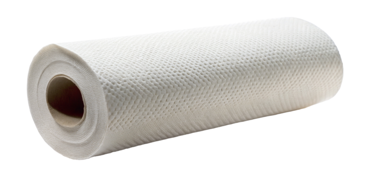 Roll of white paper towels. Roll of towels isolated on white background