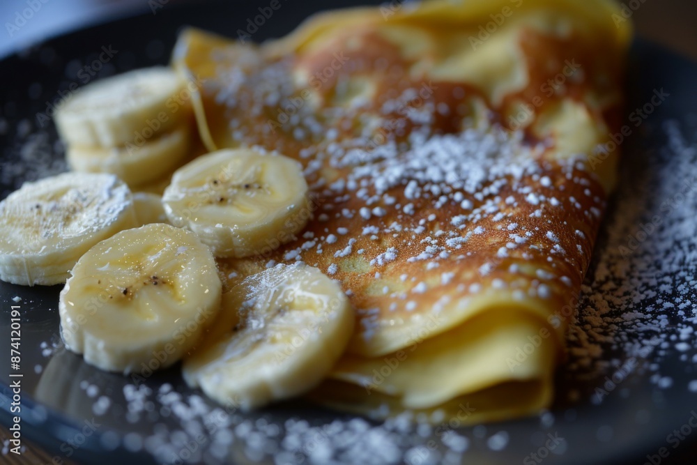 Canvas Prints Banana and Crepes Breakfast Dish