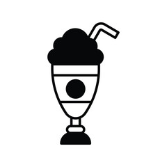 milkshake icon with white background vector stock illustration