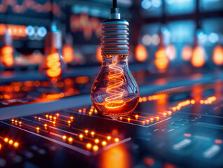 Illuminated Lamp Shining on Data, Revealing Insights and Illuminating the Path to Knowledge Discover the Power of Data-Driven Decisions and Uncover Hidden Patterns with Our Innovative Solutions
