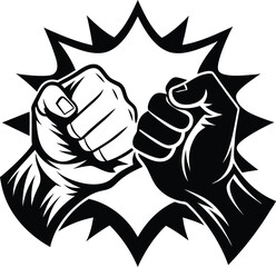 Silhouette Vector Illustration of Friends Celebrating Friendship Day Isolated on White Background