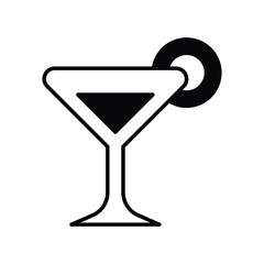 cosmopolitan icon with white background vector stock illustration