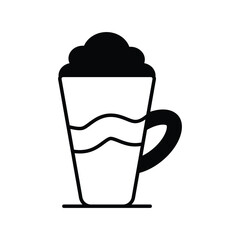 latte macchiato icon with white background vector stock illustration