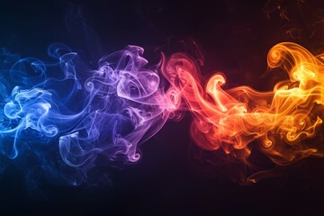 Fototapeta premium Dual Colored Abstract Smoke Art