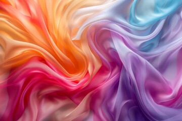 Obraz premium Colorful Flowing Silk Fabric Background