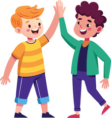 Vibrant Illustration of Teens Celebrating Friendship Day