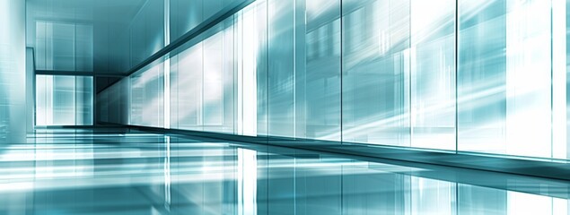 Obraz premium Sky Blue Hue Minimalistic Glass block space in a Modern Atmosphere, future smart office, business concept, Graphic Resources, Wallpapers, Brochure, Websites, banner design, Advertising, background