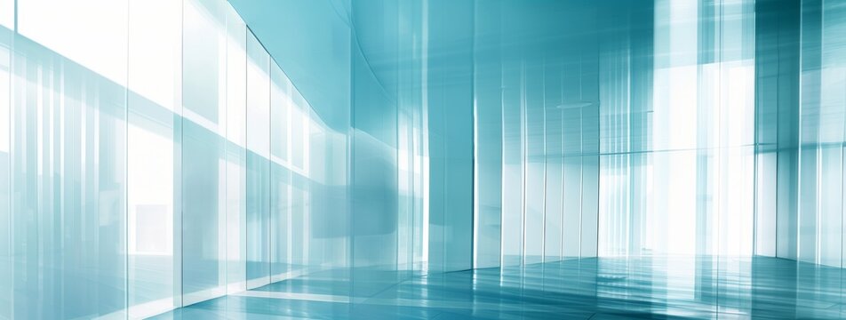 Sky Blue Hue Minimalistic Glass block space in a Modern Atmosphere, future smart office, business concept, Graphic Resources, Wallpapers, Brochure, Websites, banner design, Advertising, background