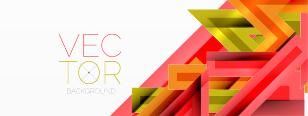 Line zig zag dynamic geometric abstract background. Colorful lines with shadow and light effects, various routes concept. Vector Illustration For Wallpaper, Banner, Background, Card