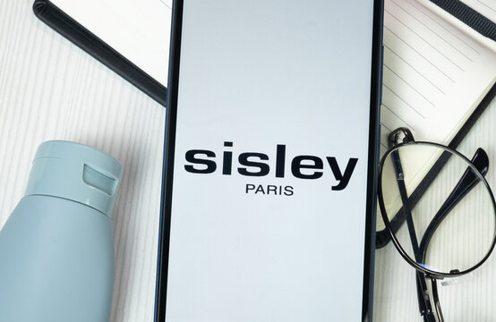 New York, USA - 30 June 2024: Sisley Logo on Phone Screen, Company Icon