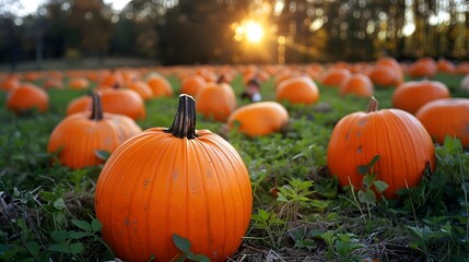 pumpkins in a garden