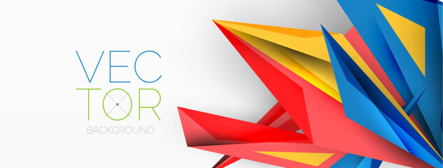 Minimal geometric abstract background. Low poly dynamic triangle design. Trendy techno business template for wallpaper, banner, background or landing