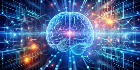 Abstract background brain synapse scan illustration idea technology, system, medical, science, research