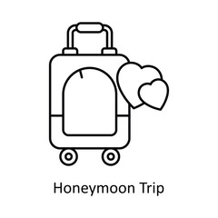 Honeymoon Trip vector outline Design illustration. Symbol on White background EPS 10 File 
