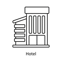 Hotel vector outline Design illustration. Symbol on White background EPS 10 File 