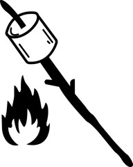 bonefire and marshmellow icon element of camping icon for mobile concept and web apps. Thin line bonefire and marshmellow can be used for web and mobile. Premium icons on transparent background.