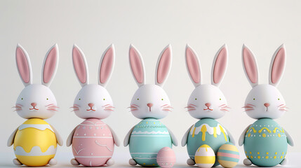 Obraz premium Celebrating Easter with 3D cartoon figure graphic