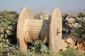Trolley wheel for transporting heavy loads.
