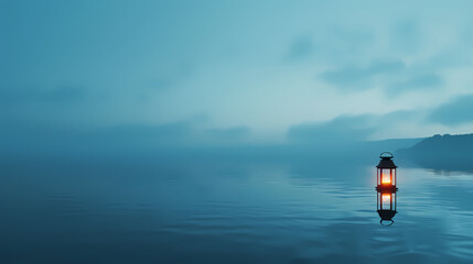 Fototapeta premium A lantern floating on the water