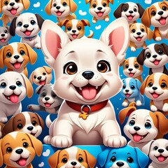 Obraz premium Cute Puppy Cartoon