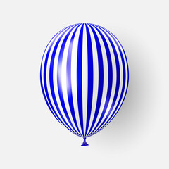 3d realistic blue striped balloon. USA Independence Day