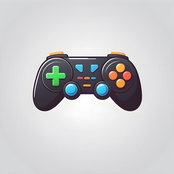 Game console logo icon on white background, Generative AI