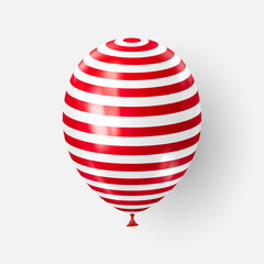 3d realistic red striped balloon. USA Independence Day