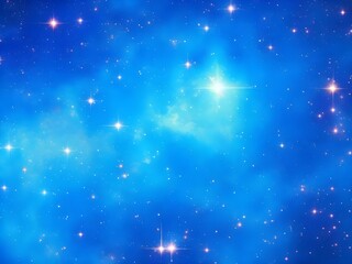 Vivid Blue Nebula with Stars Illuminating a Beautiful, Smooth Cosmic Background