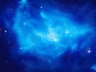 Fototapeta premium Vivid Blue Nebula with Stars Illuminating a Beautiful, Smooth Cosmic Background