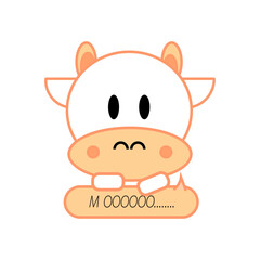 cow icon on white background
