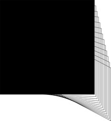 Square frame with flowing line blending for badges, logo, tag