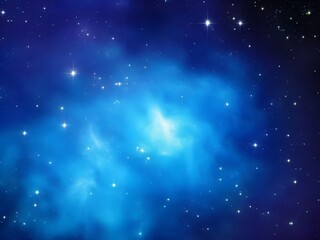 Fototapeta premium Vivid Blue Nebula with Stars Illuminating a Beautiful, Smooth Cosmic Background