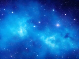 Fototapeta premium Vivid Blue Nebula with Stars Illuminating a Beautiful, Smooth Cosmic Background