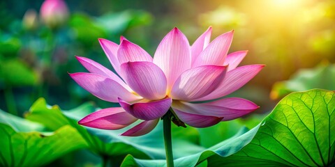 Obraz premium Pink Lotus Flower in Sunlight