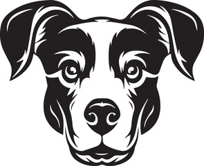 black and white dog head