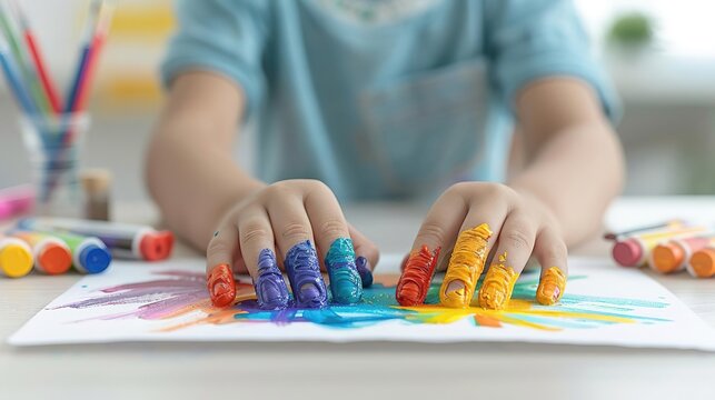Over-the-Shoulder Angle, a close-up view of children eagerly participating in story time, interacting with the story characters or sharing their thoughts, in a well-organized kinde