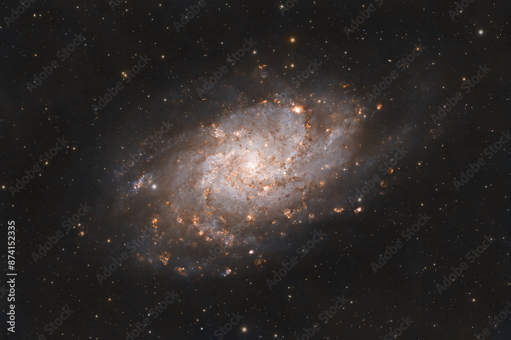 Wall mural deep space astrophotography using a telescope to capture the triangulum galaxy