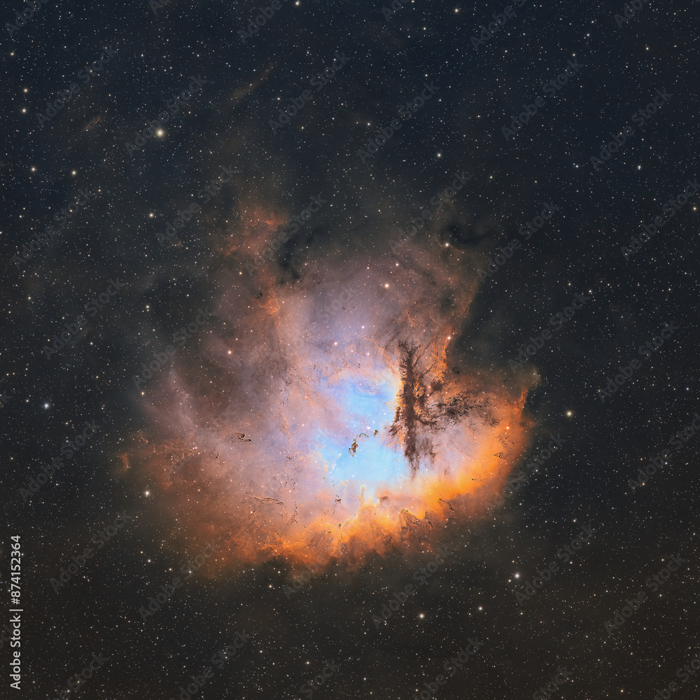 Wall mural deep space astrophotography using a telescope