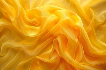 Fototapeta premium Luxurious Yellow Silk Fabric with Elegant Folds
