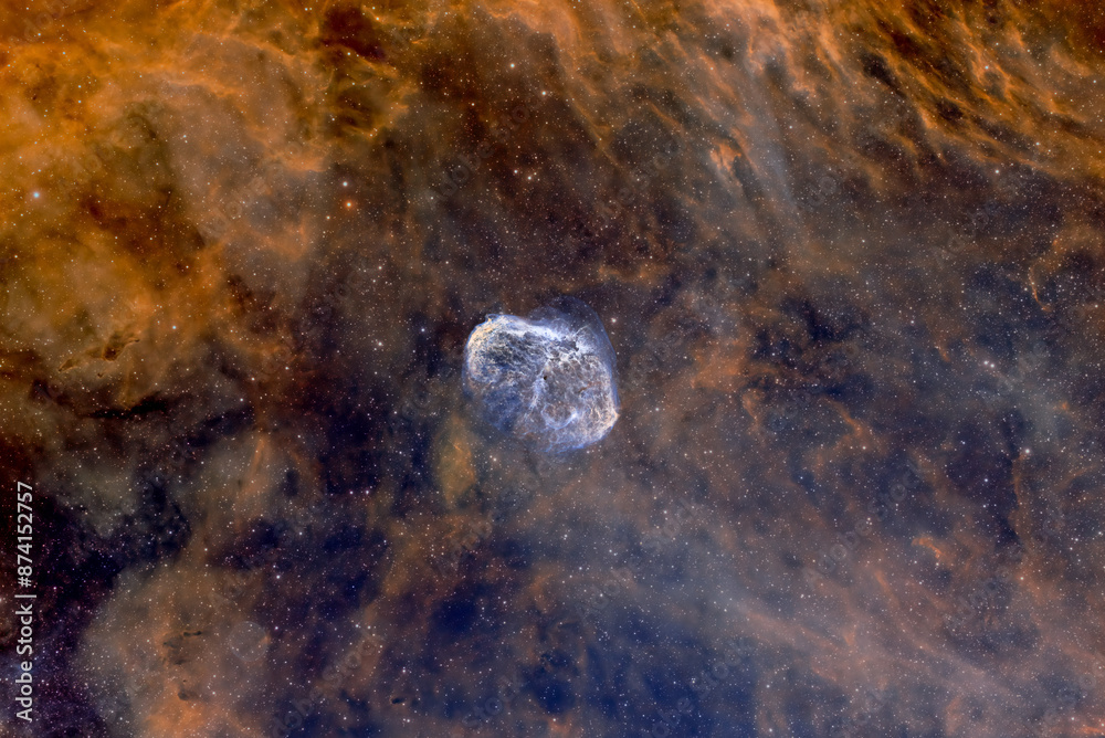 Wall mural deep space astrophotography using a telescope capturing the crescent nebula ngc 7888