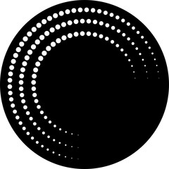 Circle with halftone dots. Design element for frame, logo, icon