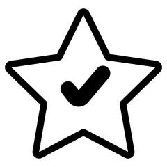 star with check mark sign icon