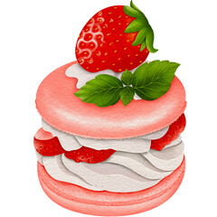 strawberry macaron