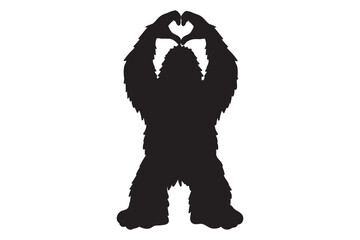 Bigfoot Svg, Bigfoot Sign Svg, Yeti Svg, Silhouette, Bigfoot Peace Sign Svg, Wild Monster Svg, Sasquatch SVG, 