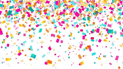 falling confetti isolated on white background