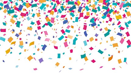 falling confetti isolated on white background