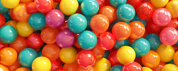 Obraz premium Colorfull rainbow kids plastic balls gradient balls background. 