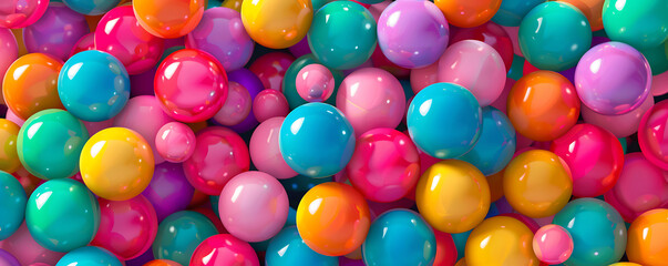 Obraz premium Colorfull rainbow kids plastic balls gradient balls background. 